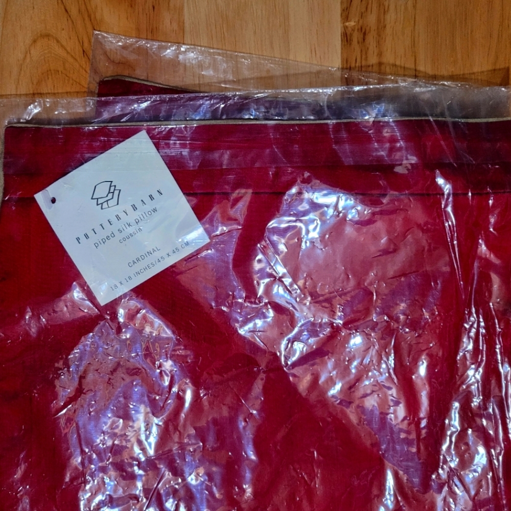 Pottery Barn Piped Silk Pillow Cover - selling 2 together.